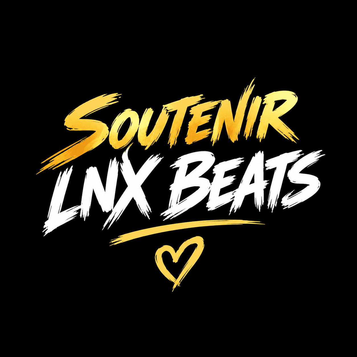 Soutenir LNX Beats — visuel noir, blanc et or avec un cœur